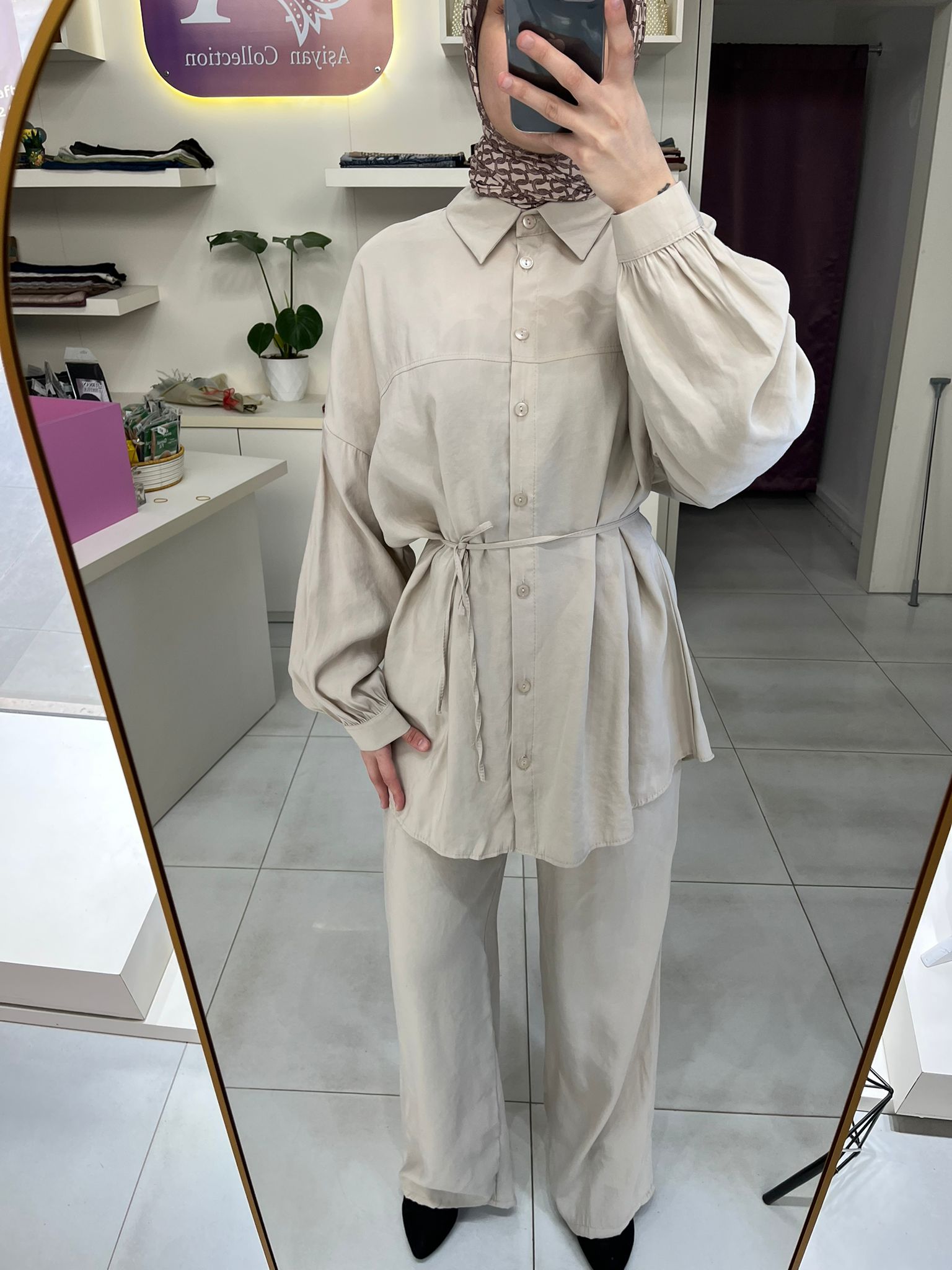 Aşiyan Kupra Tunik Pantolon Takımı