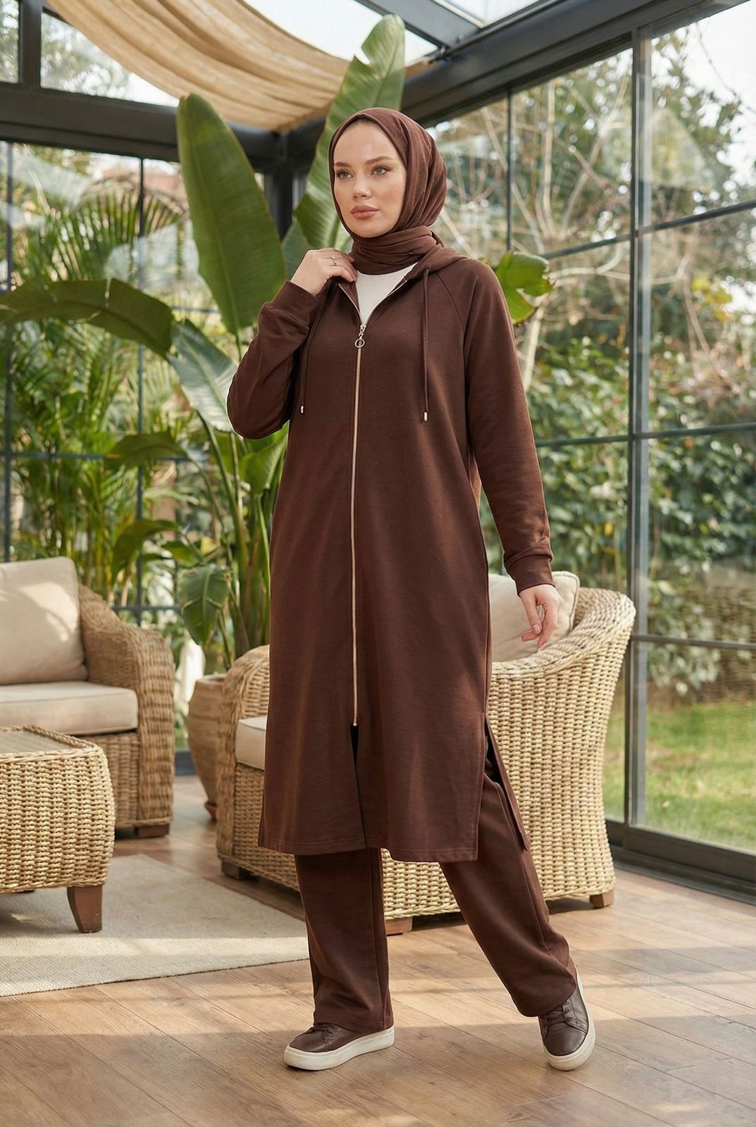Aşiyan Kapşonlu Tunik Pantolon Takımı