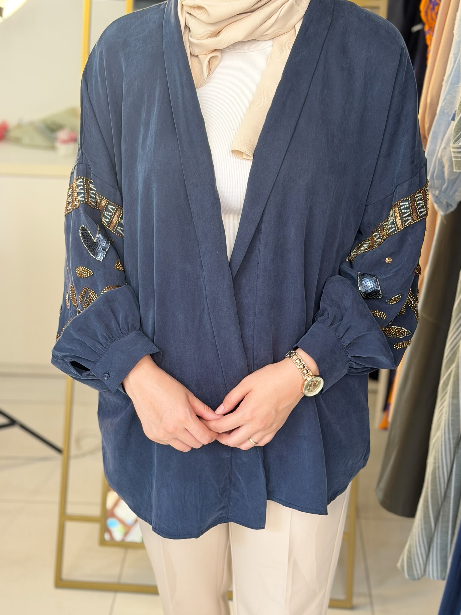 Aşiyan İşlemeli Kimono