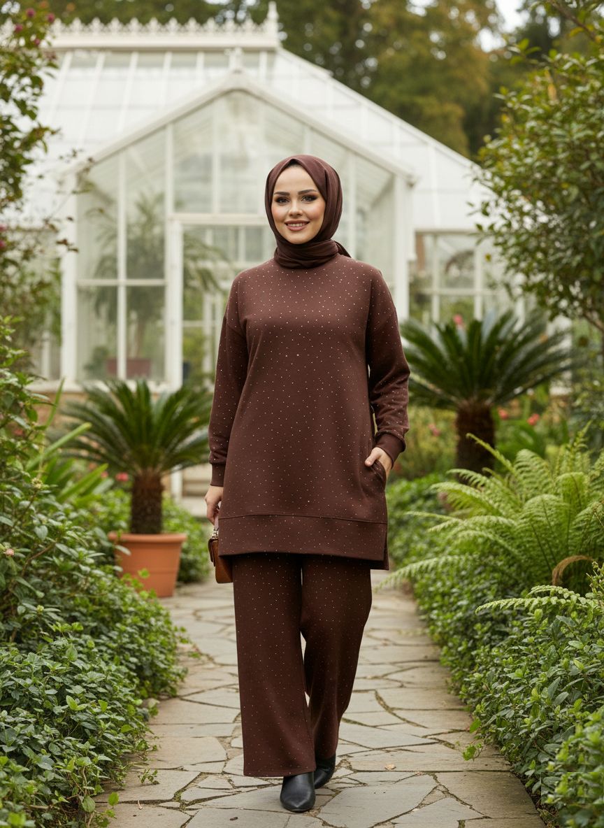 Aşiyan Taşlı Tunik Pantolon Takımı ikinci görünüm