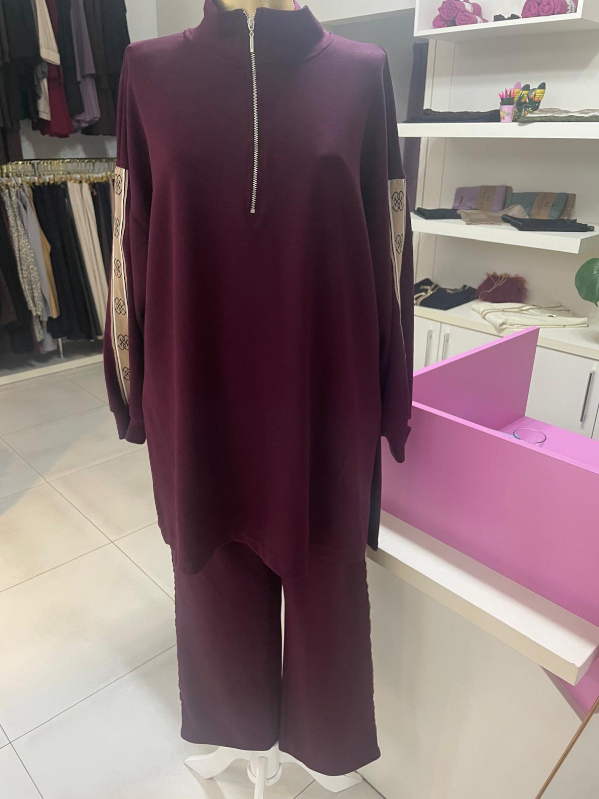 Aşiyan Mürdüm Tunik Takım