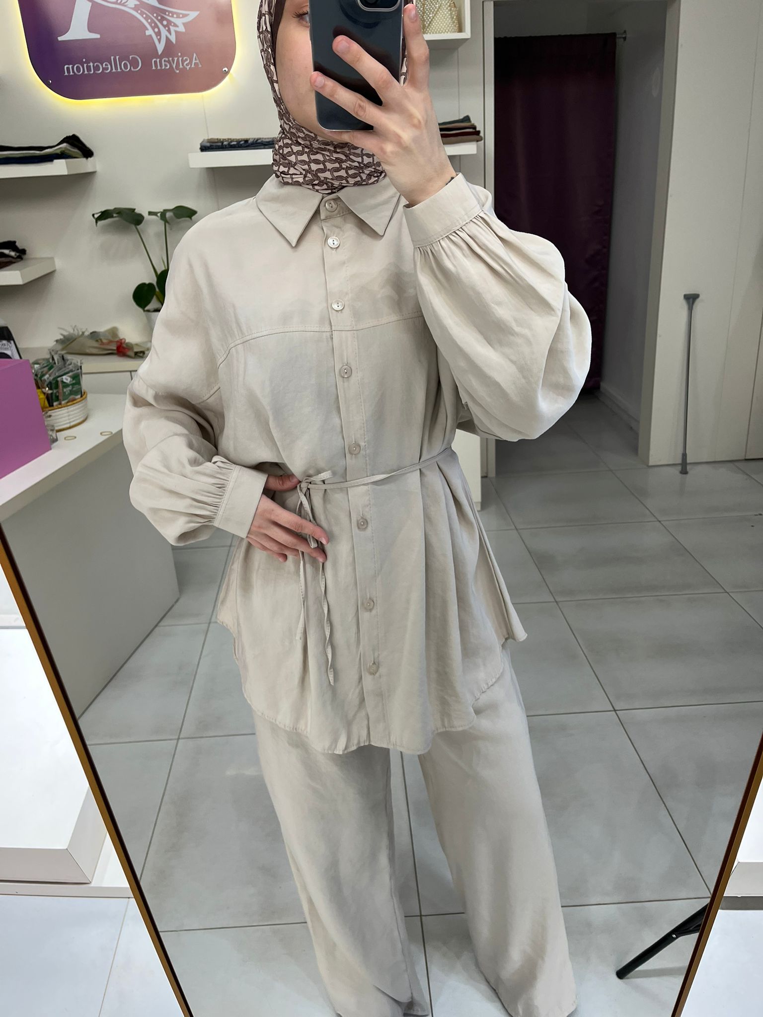 Aşiyan Kupra Tunik Pantolon Takımı