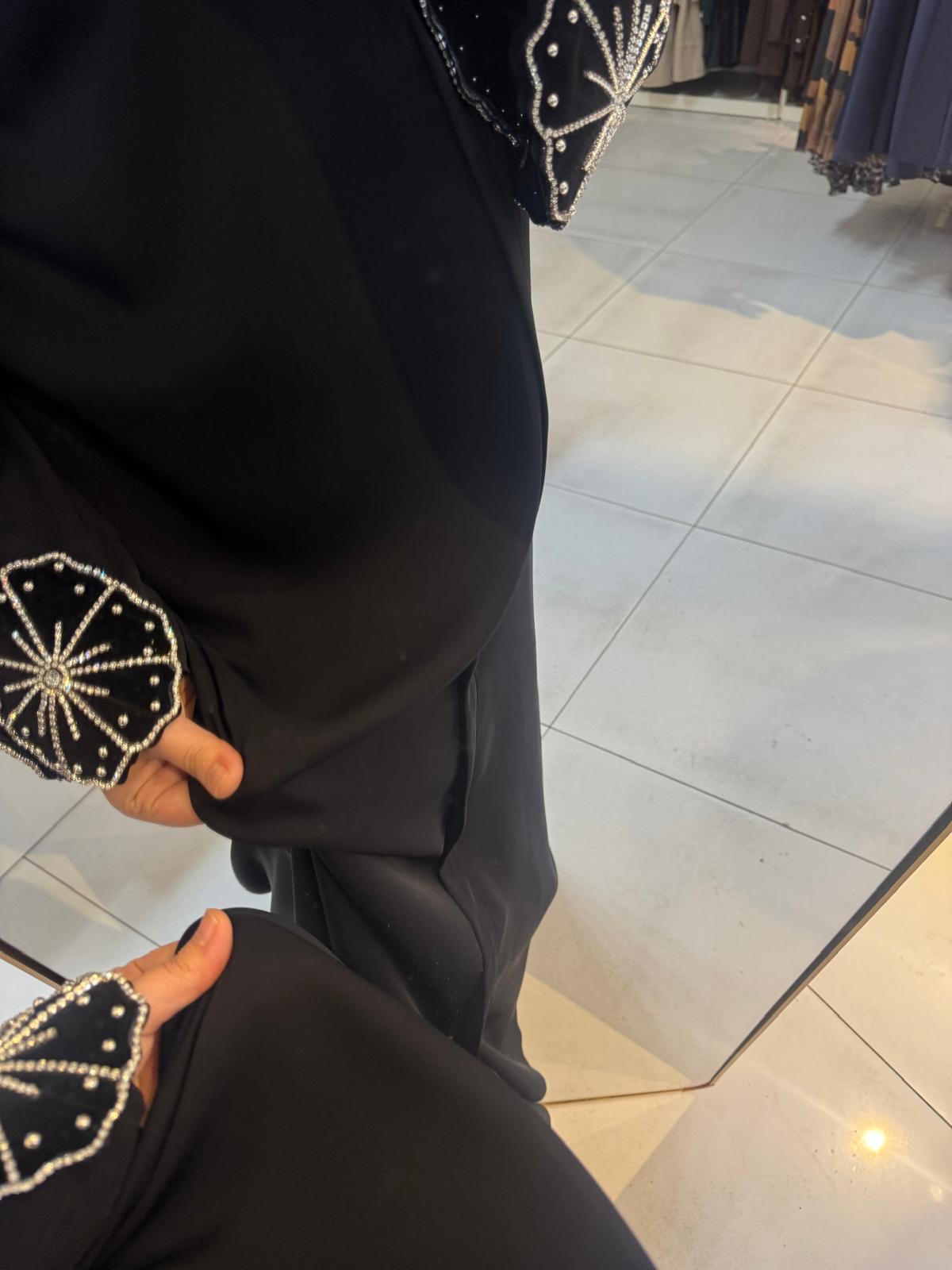 Dubai İpeği Kol Detaylı Ferace