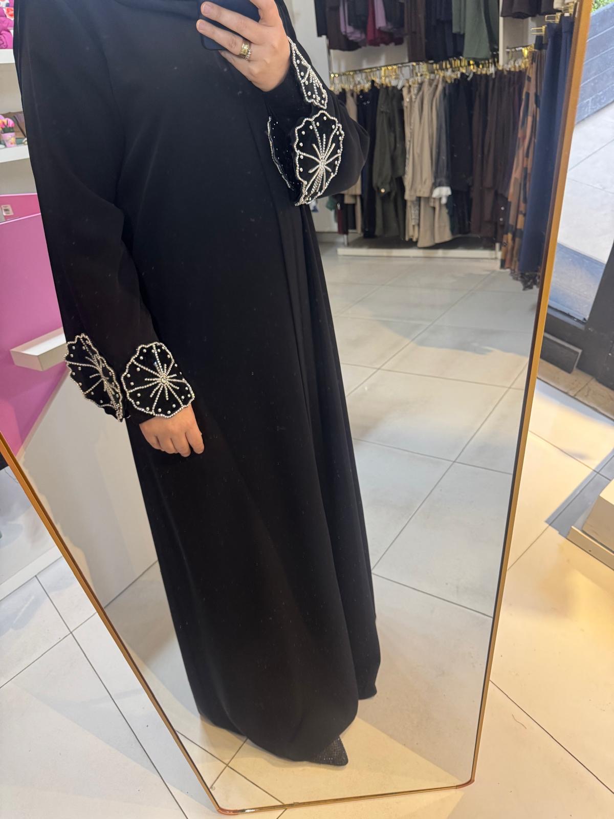 Dubai İpeği Kol Detaylı Ferace