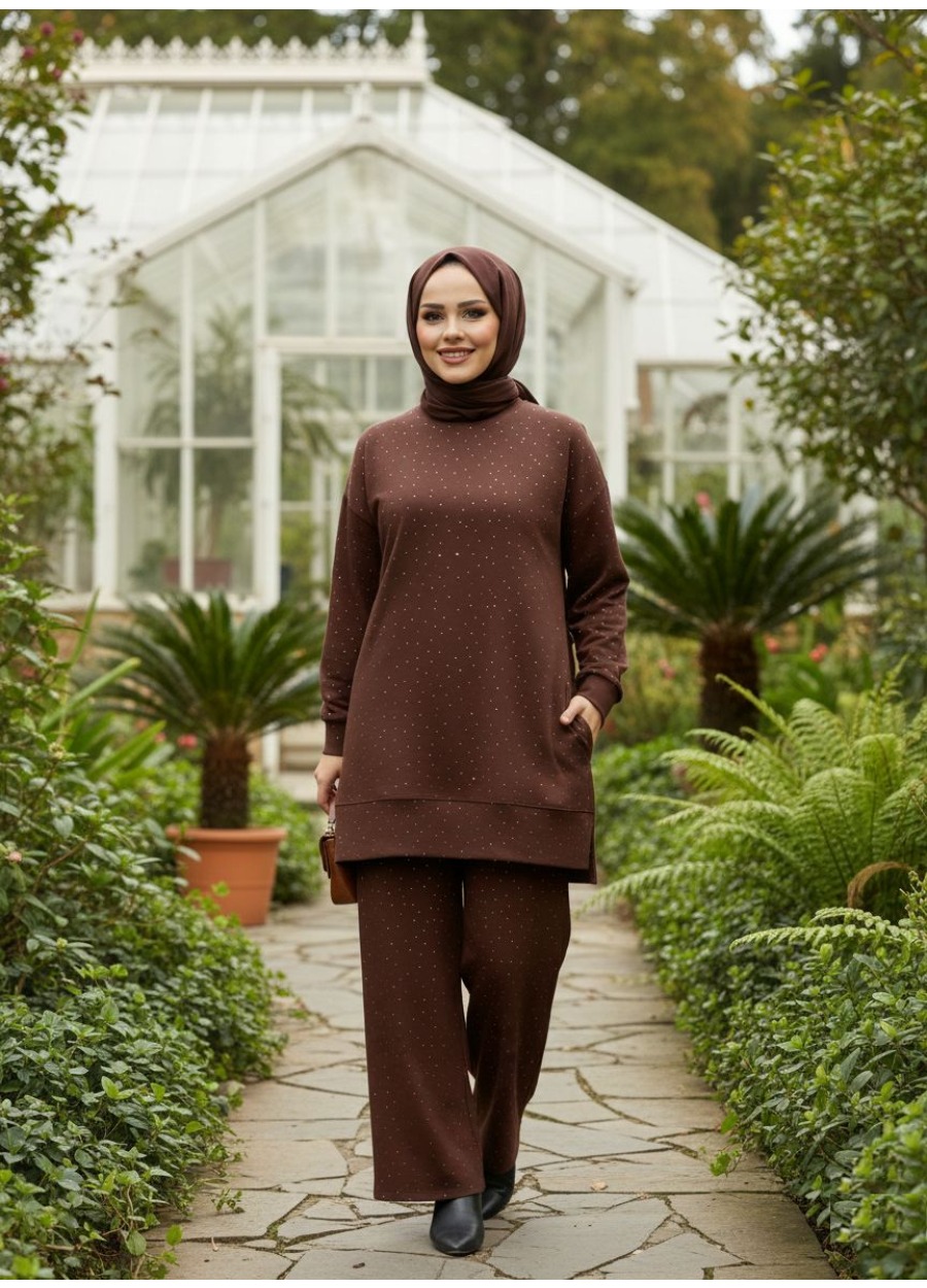 AŞİYAN TAŞLI TUNİK PANTOLON TAKIMI