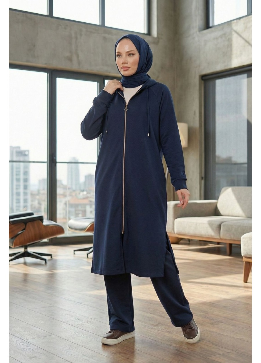 Aşiyan Kapşonlu Tunik Pantolon Takımı